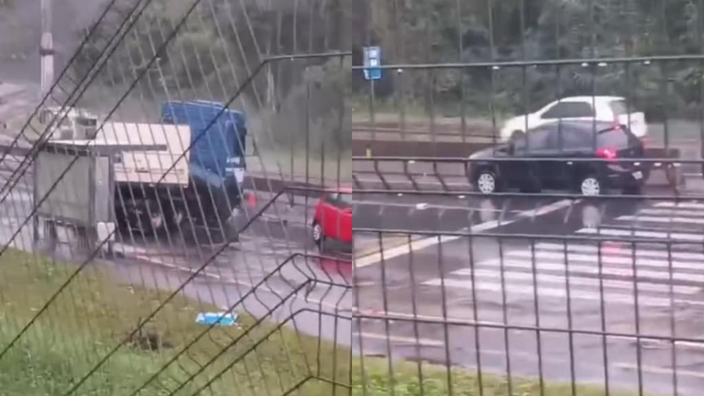 “Troca a cueca e vai”: motorista derrapa na pista, fica na contramão e provoca acidente em SC