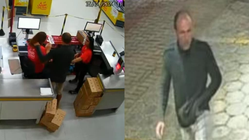 Morador de rua agride funcionária de sorveteria e faz a limpa no caixa, em Porto Belo