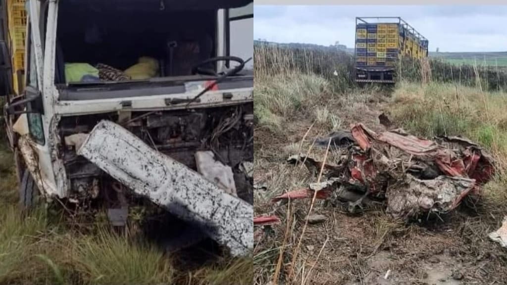 Colisão entre carro e caminhão deixa três mortos em divisa entre PR e SC