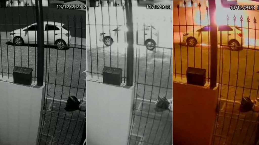 Homem ateia fogo em carro e tem 50% do corpo queimado