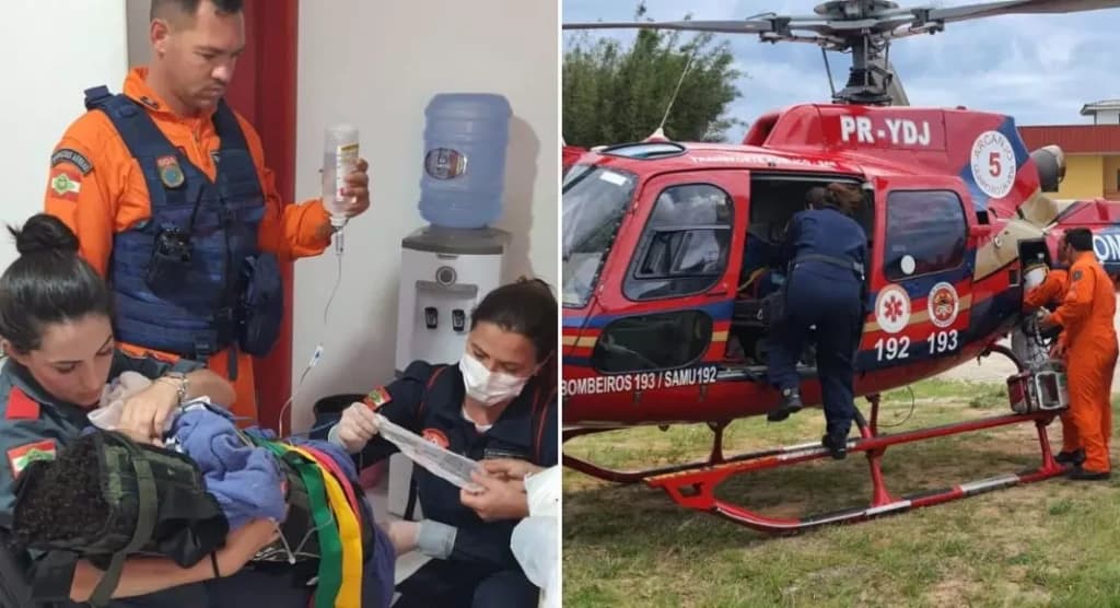 Criança se afoga em piscina de plástico e é salva pelos bombeiros