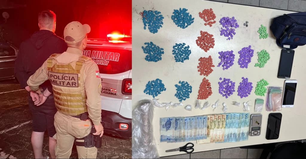 Traficante é preso com quase mil comprimidos de ecstasy em São João Batista