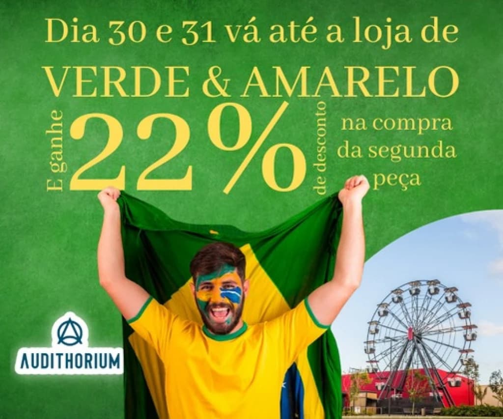 Loja de Tijucas dá 22% de desconto pra quem usar verde e amarelo