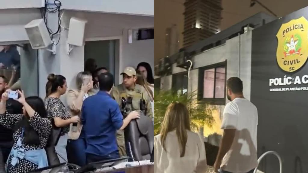Sessão da Câmara de Vereadores de Balneário Camboriú termina na delegacia de polícia