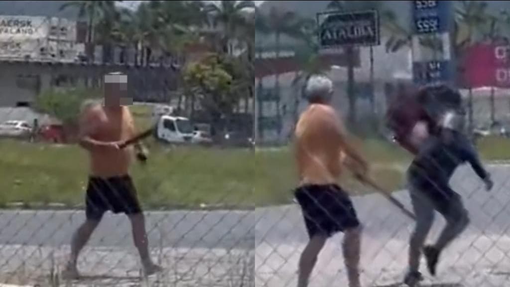 VÍDEO: Caminhoneiro bota motoboy “pra correr” após discussão em Itajaí