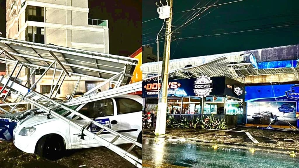 Tempestade assustadora deixa rastro de destruição em Porto Belo
