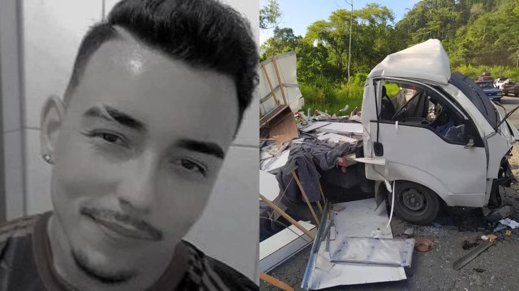 Jovem morre em colisão frontal entre dois caminhões na BR-470