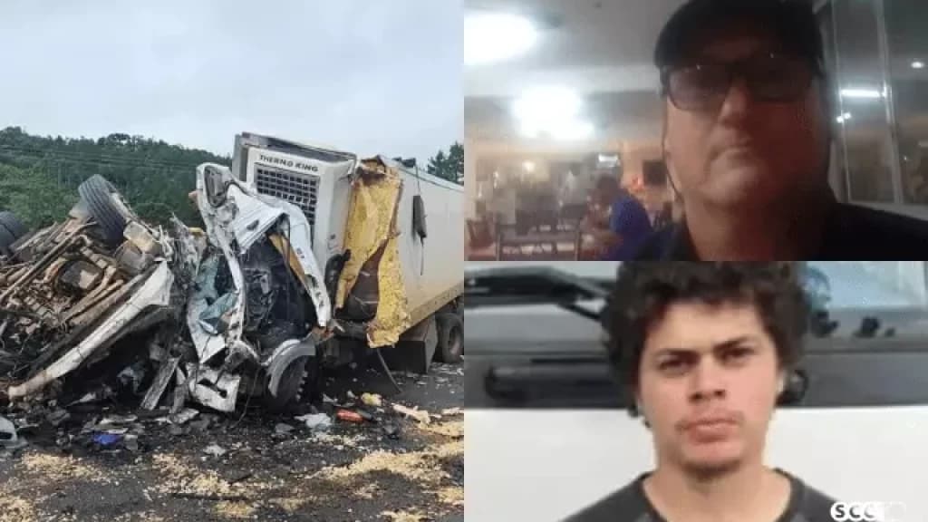 Identificadas as vítimas de colisão frontal entre dois caminhões na BR-282
