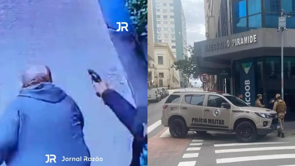 EXCLUSIVO: Bandido quase atira na cabeça de homem durante roubo de malote em Florianópolis