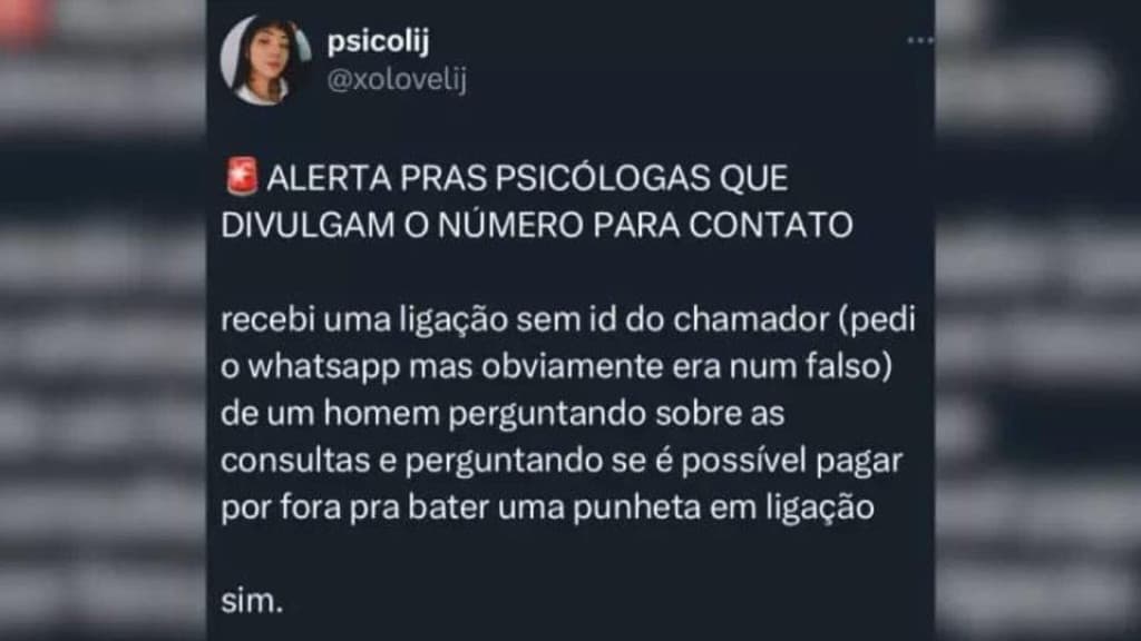 Paciente oferece “pagar por fora” para sexo virtual com psicóloga de SC