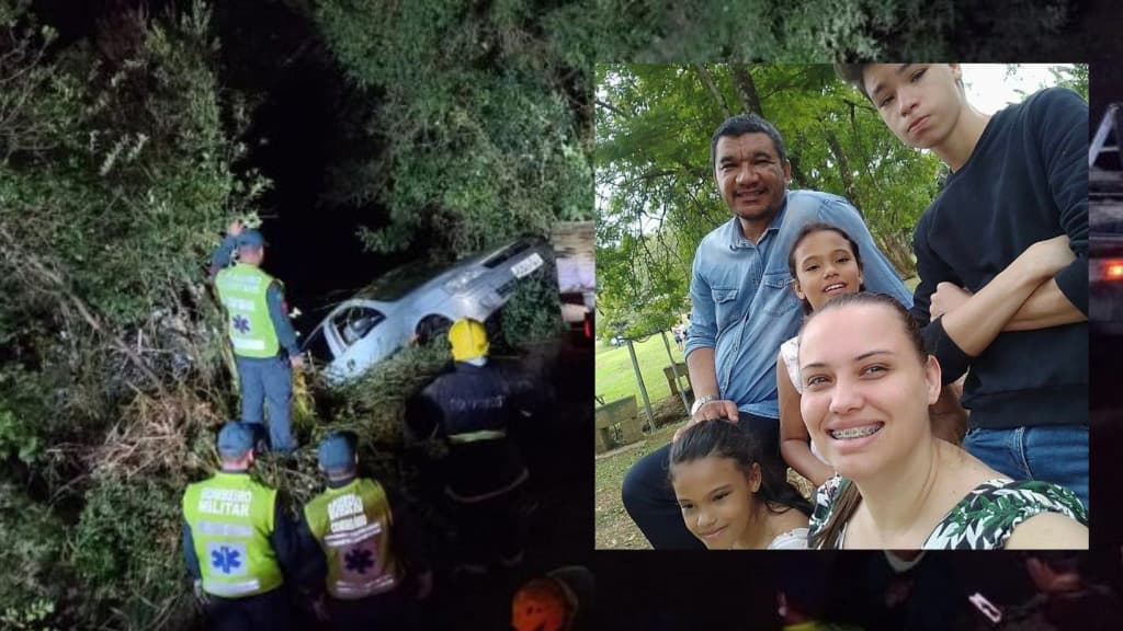 Criança pode ser a única sobrevivente após carro de família cair em represa de SC