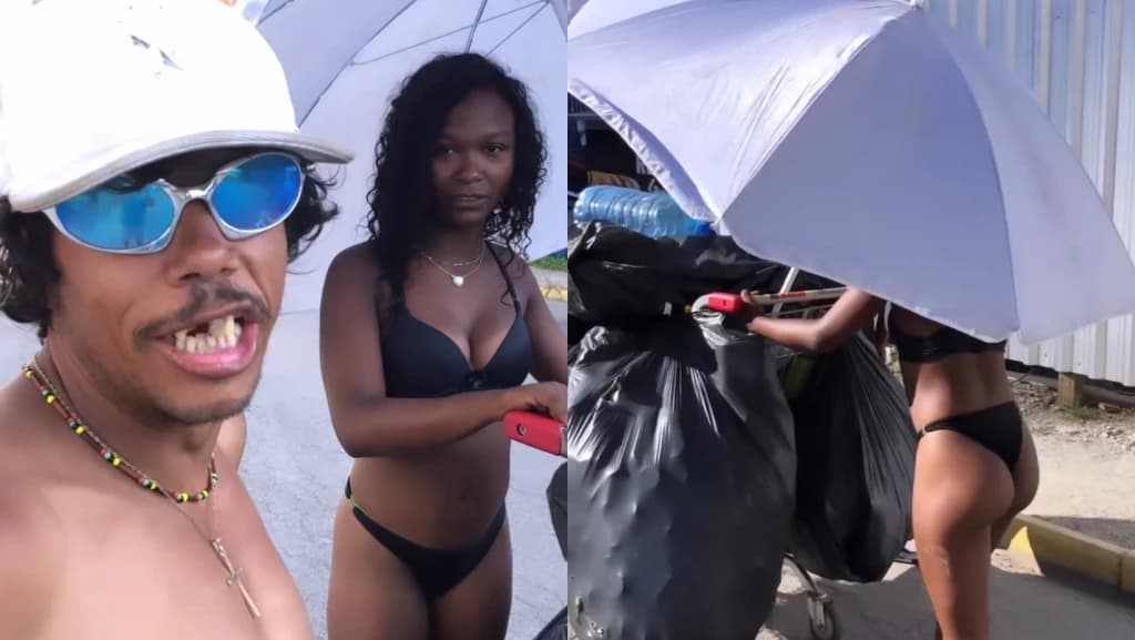 De biquíni e bermudão, casal de catadores faz sucesso em Itapema