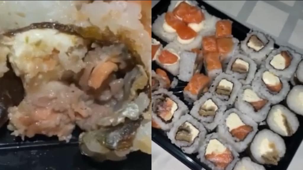 Mulher pede Sushi e encontra surpresa desagradável após comer e ver “bichinho”