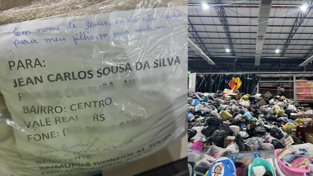 Voluntários entregam doação de mãe paraense a filho desabrigado no RS