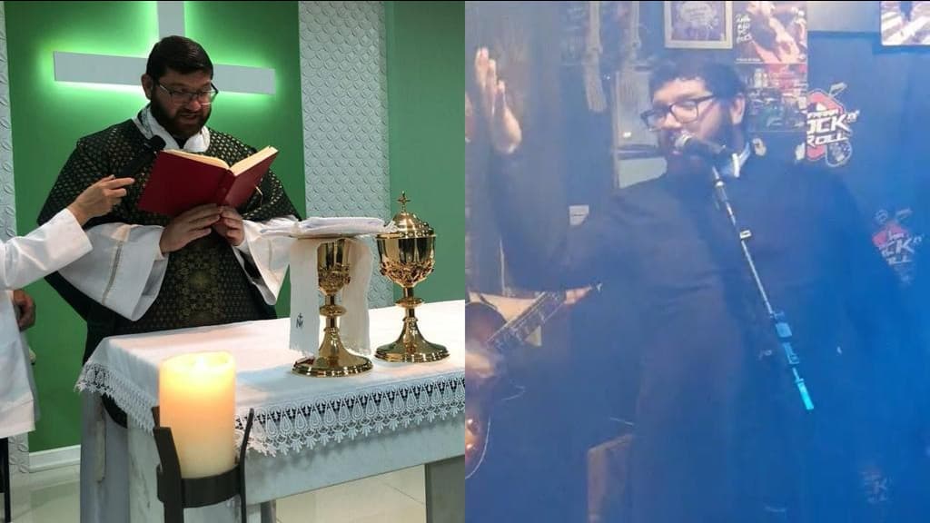 Padre de SC viraliza cantando “Maluco Beleza” em bar de Itajaí