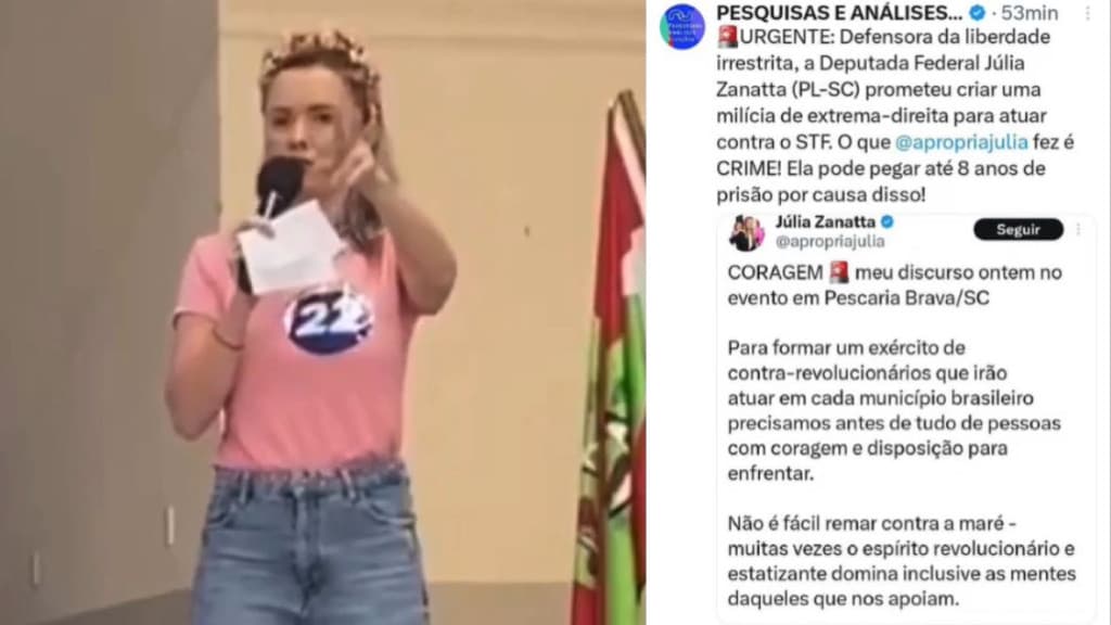 Esquerda pede prisão de deputada de SC após discurso: “8 anos de cadeia”
