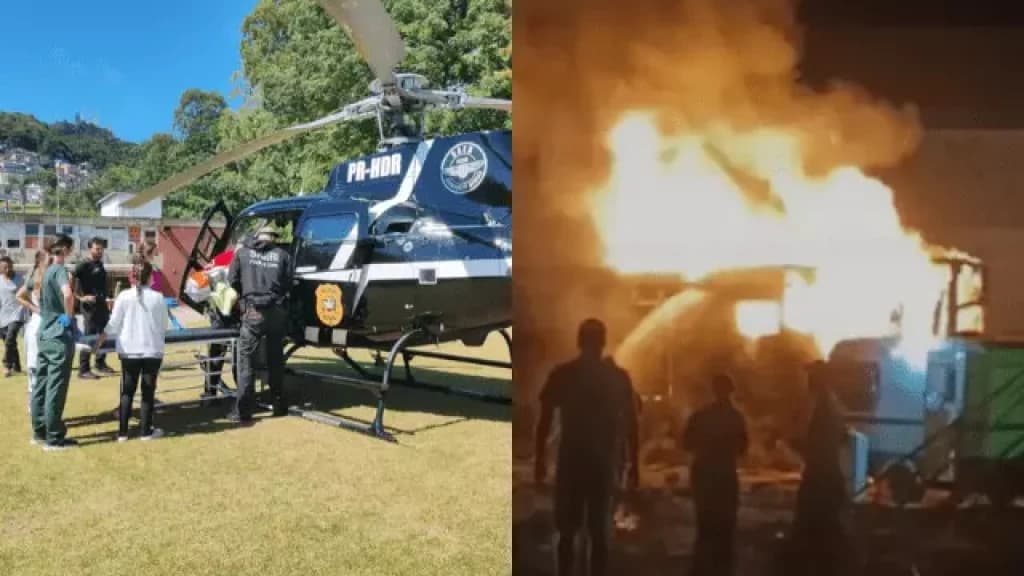 Criança de 1 ano morre no hospital após trailer de circo pegar fogo em SC