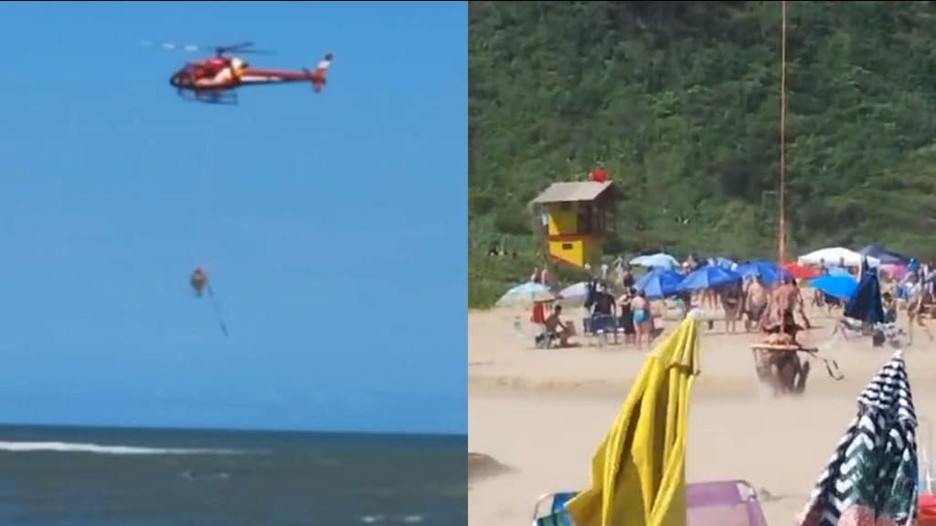 Bombeiros são aplaudidos após resgate de mulheres que se afogavam em praia de SC