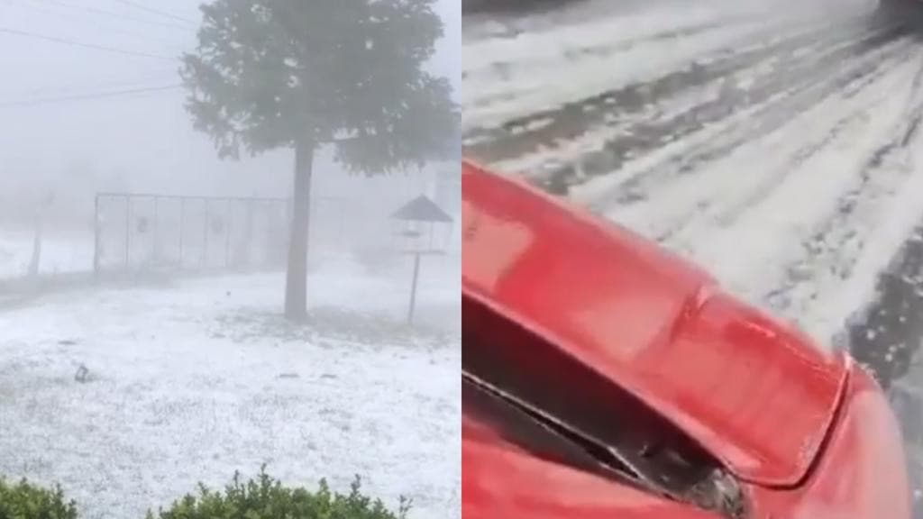 URGENTE: Forte chuva de granizo assusta moradores em Lages