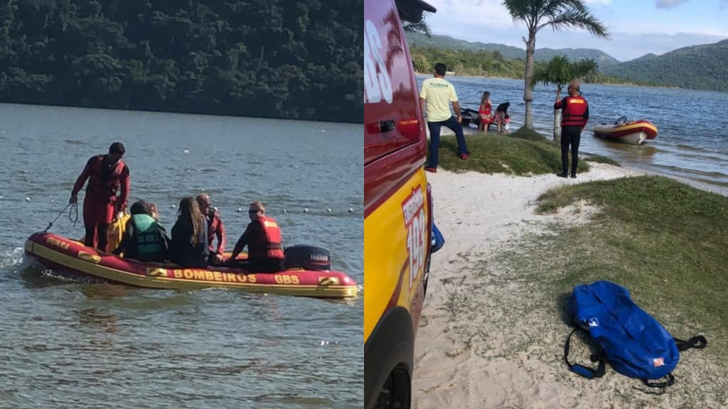 Embarcação naufraga na Lagoa do Peri, em Florianópolis