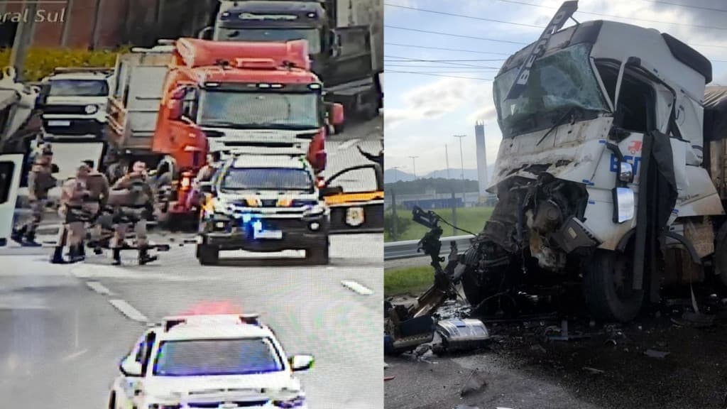 “Ainda tô no Paraná”: caminhoneiro alucinado causa fuga cinematográfica em SC