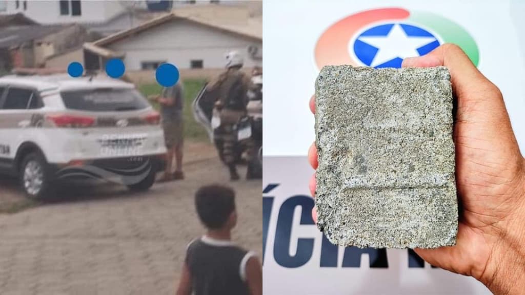 Foragido da justiça acerta pedrada na cabeça de policial e acaba preso