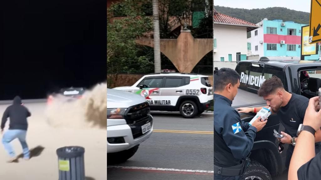 Influenciador faz “zerinho” com caminhonete em praia de BC e se dá mal