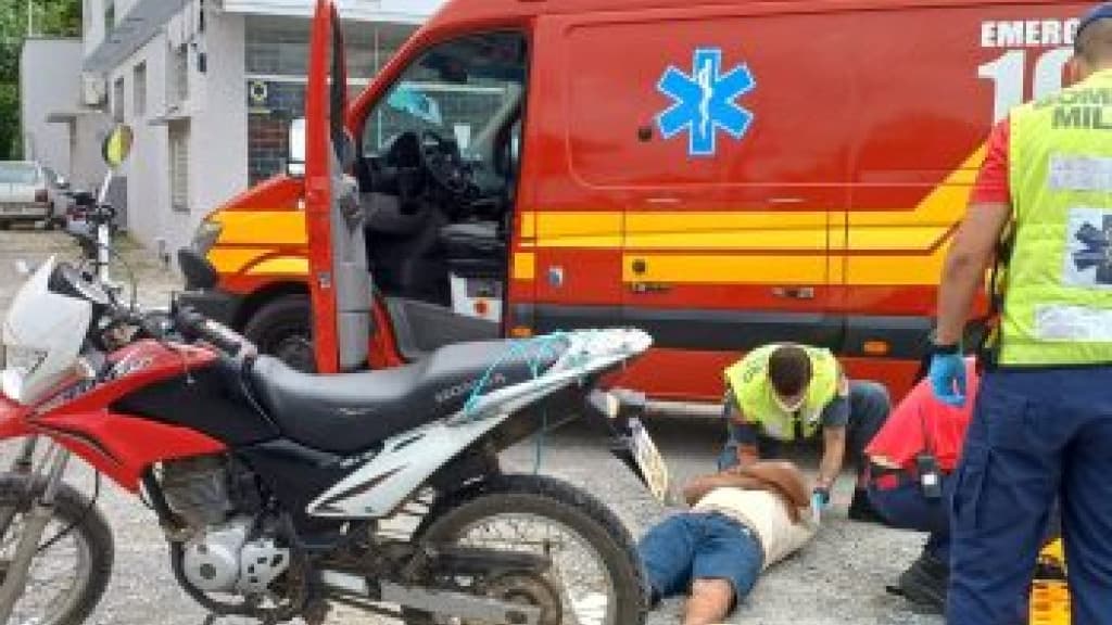 Motociclista fica ferido após queda na SC-410, em São João Batista