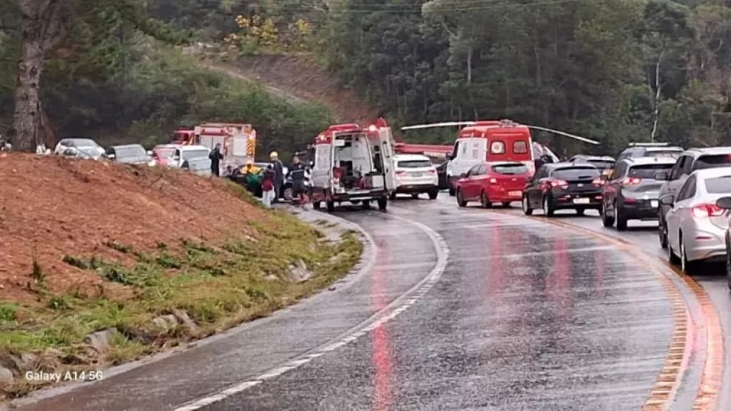 Acidente grave deixa cinco pessoas feridas na BR-282 em SC