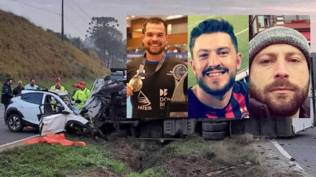 Amigos morrem após colisão frontal entre carro e caminhão