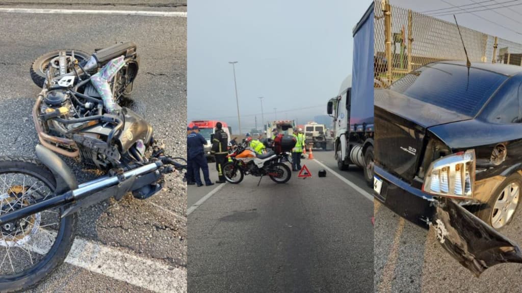 Motociclista morre e garupa fica ferido após acidente na BR-101, em Balneário Camboriú