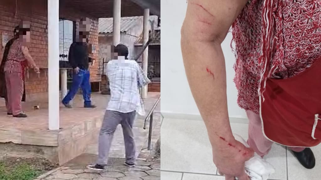 Mãe vai defender filho ameaçado de morte em briga de buteco e leva golpe de foice