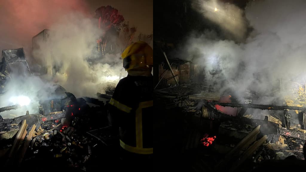 Incêndio destrói casa de madeira em Itapema