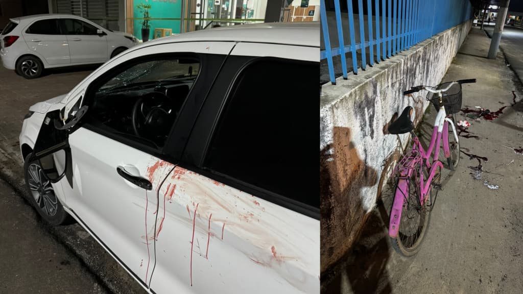 Ciclista sofre ferimentos graves em colisão no centro de Canelinha