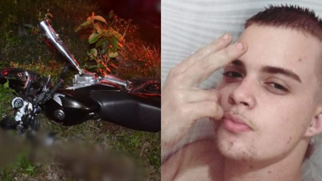 Jovem morre após moto derrapar na pista e colidir de frente com veículo na SC-283