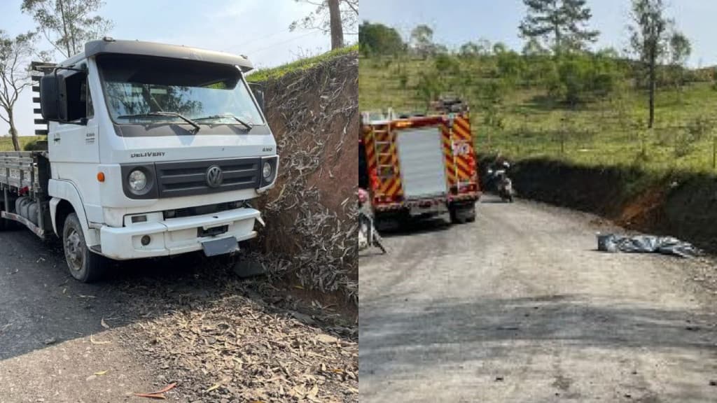 Caminhão bate em barranco e adolescente morre após ser ejetado
