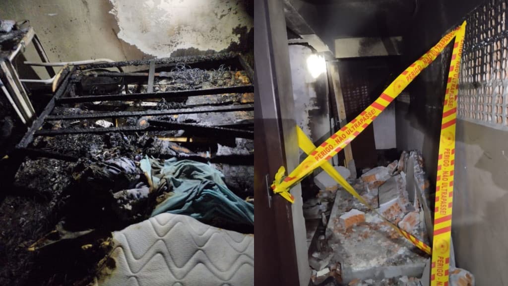 Morador é resgatado inconsciente de incêndio em apartamento em Navegantes