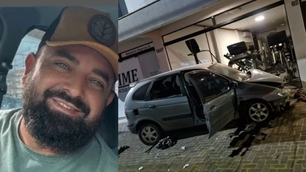 Acidente fatal em Araranguá: motorista perde controle e bate em prédio