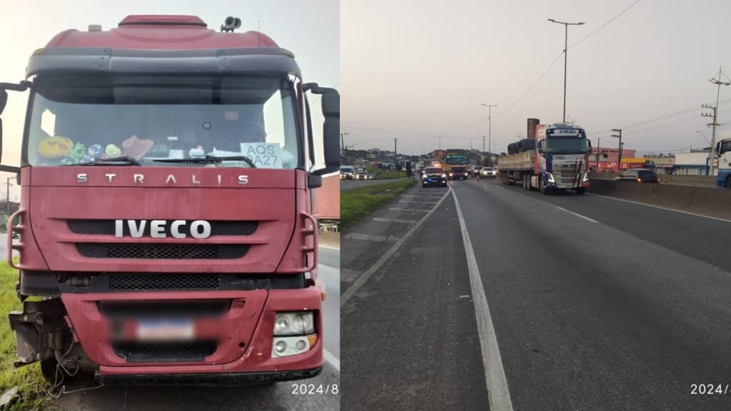 Pedestre morre ao ser atropelado por carreta na BR-101 em Barra Velha