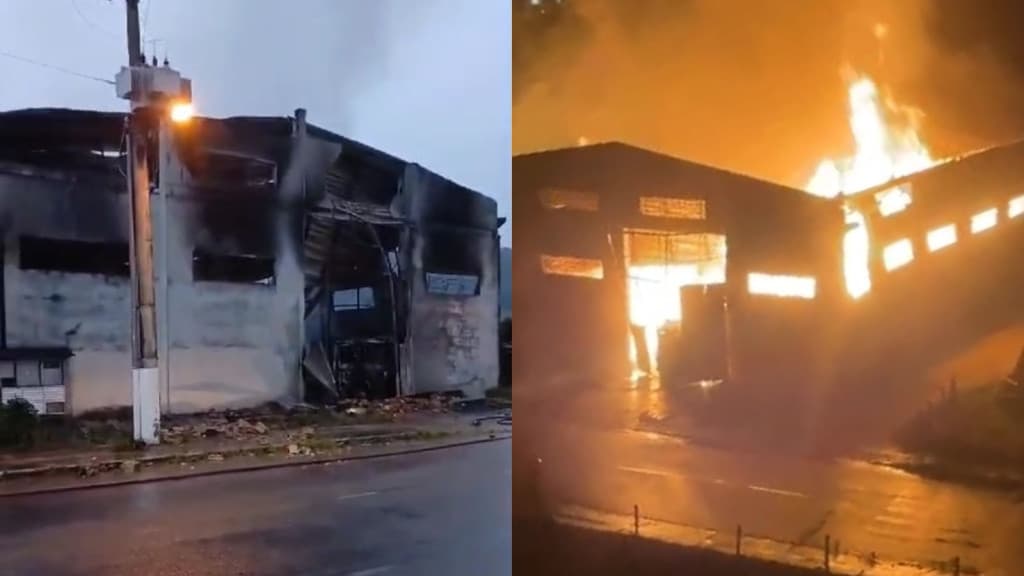 Empresário catarinense tem prejuízo de R$ 2,5 milhões após incêndio destruir galpão: “perda total”