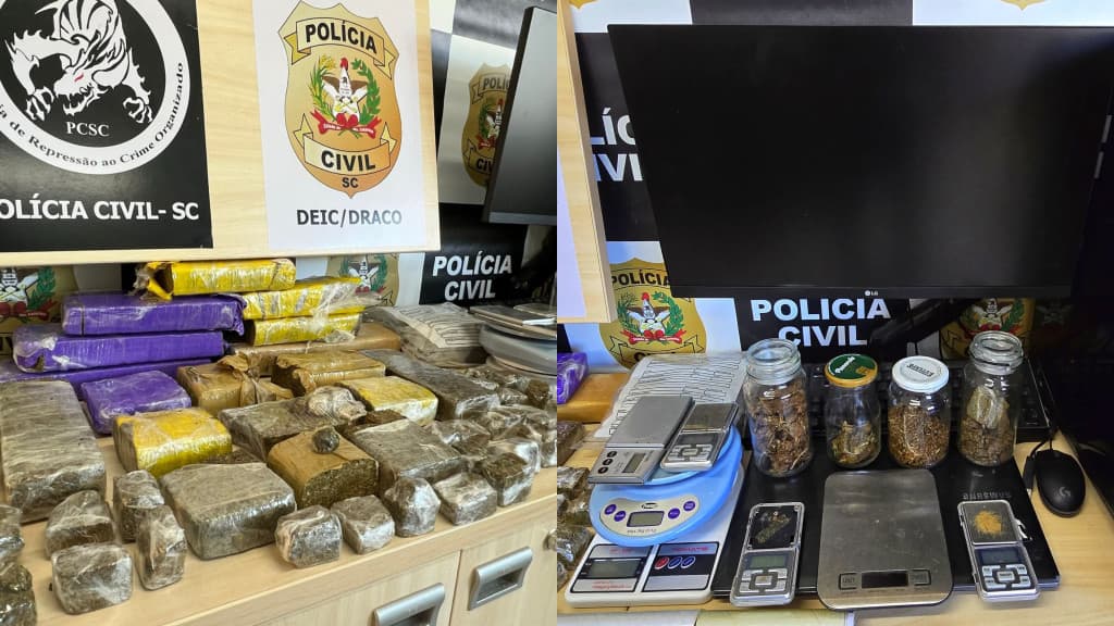 Megaoperação contra o tráfico em Palhoça resulta em seis prisões, apreensão de drogas e carros de luxo