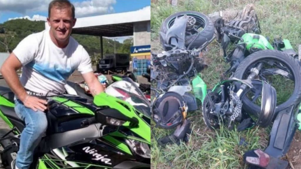 “Assustador”: piloto morre e moto parte ao meio após violento acidente na SC-135