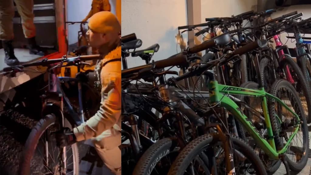 Megaoperação da PM desmantela esquema de bicicletas furtadas em Itajaí