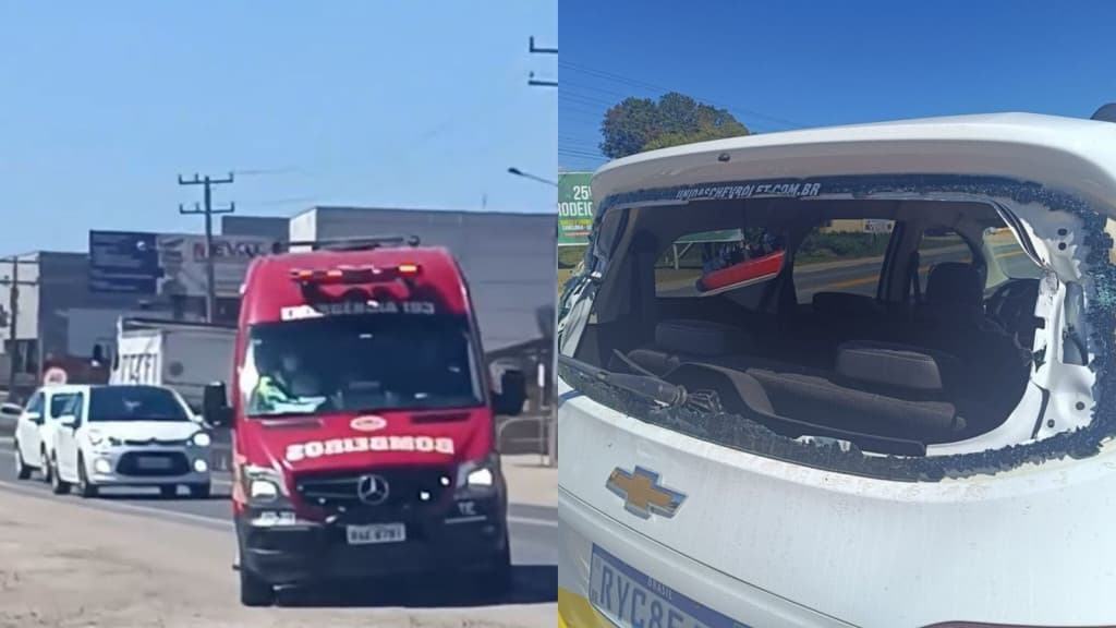 Veículo da saúde com criança recém-operada se envolve em acidente na SC-410