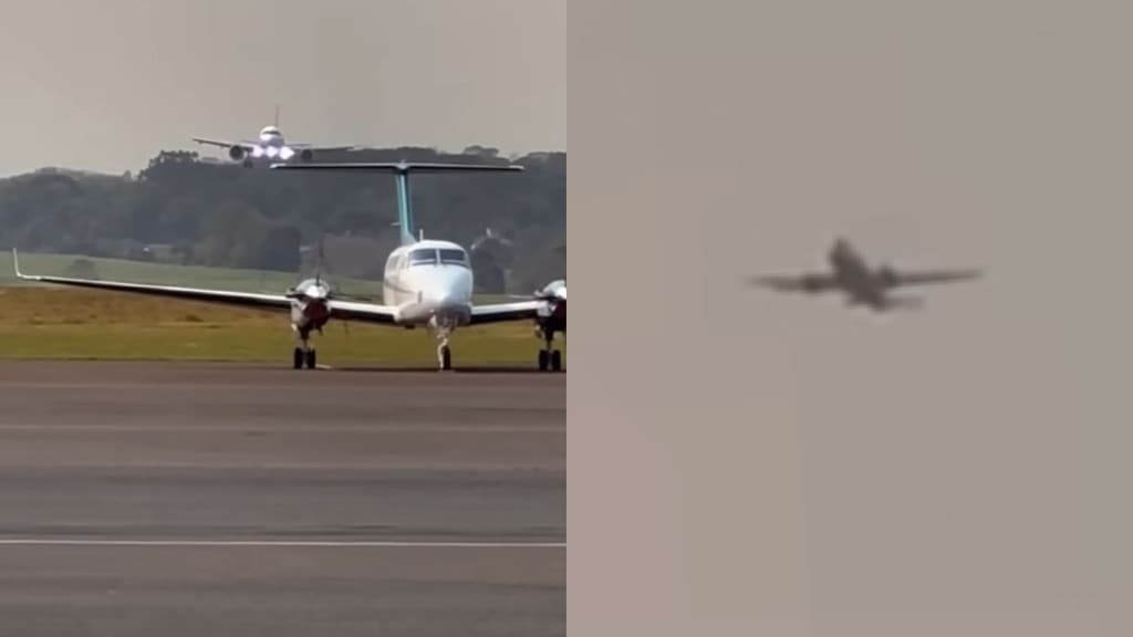 Vento forte faz avião “dançar” no ar e desistir de pouso em aeroporto de SC