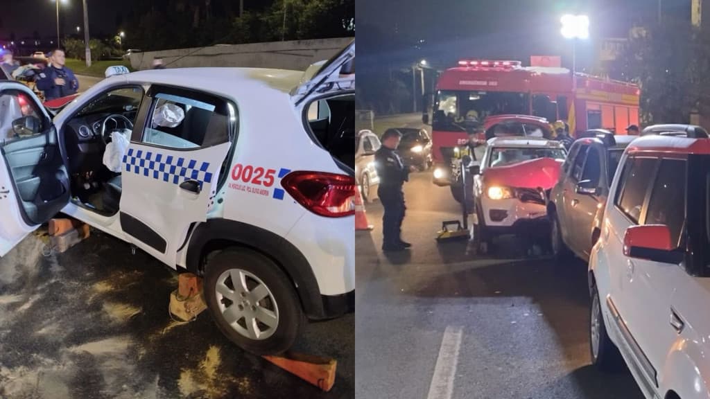 Taxista é resgatado pelo porta-malas de veículo após acidente em Florianópolis