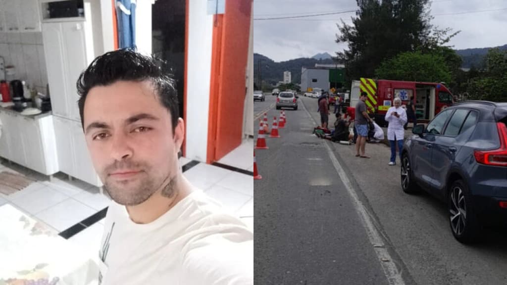 Ciclista morre após ser atingido por tubo de ferro solto de caminhão na SC-108