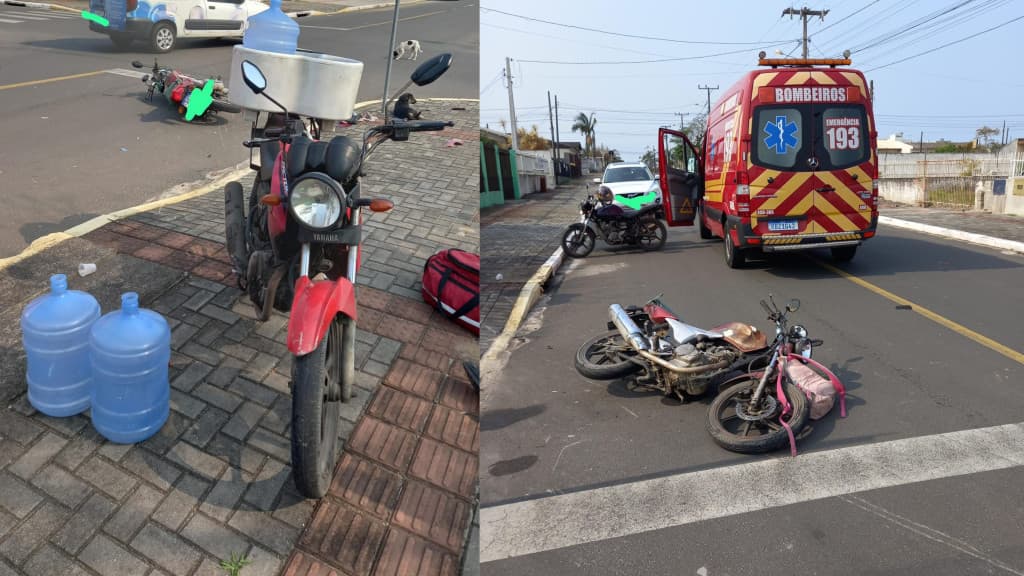Acidente entre motos deixa idoso de 71 anos com o crânio afundado