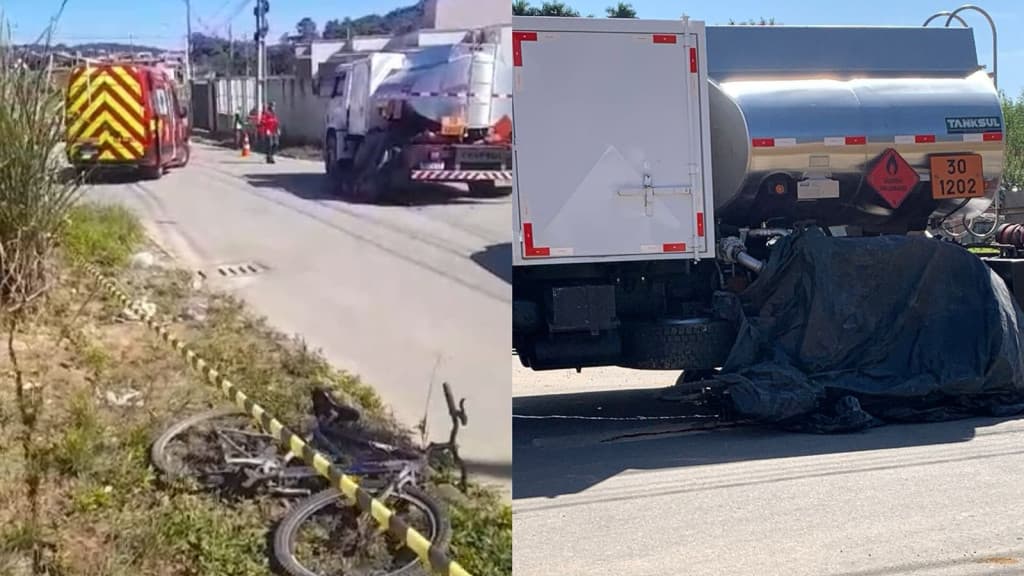 Adolescente de bicicleta morre esmagado após ser atropelado por caminhão