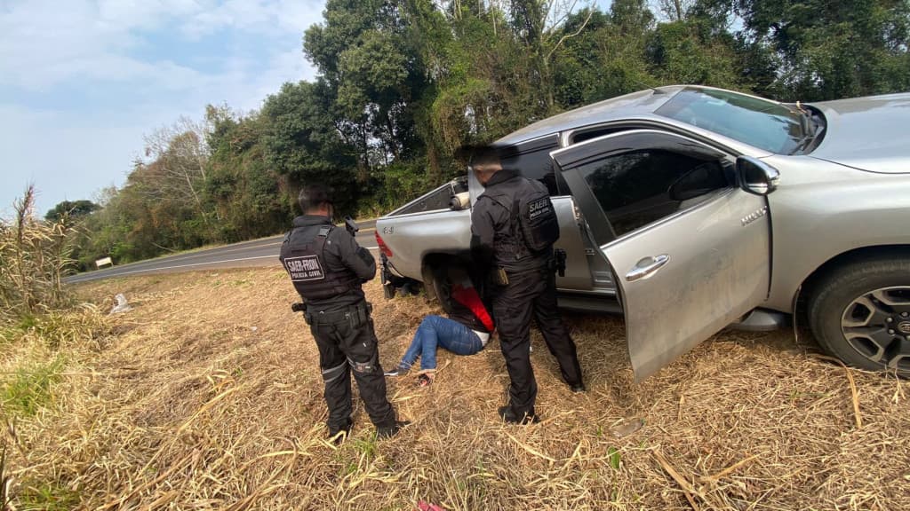 Perseguição na SC-157 termina com prisão de ladrão em caminhonete roubada